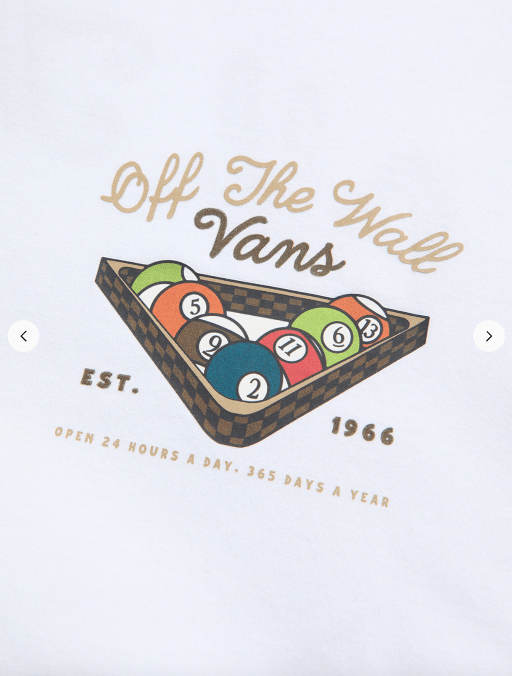 Vans Off The Wall Pool Table Graphic Tee - Size M